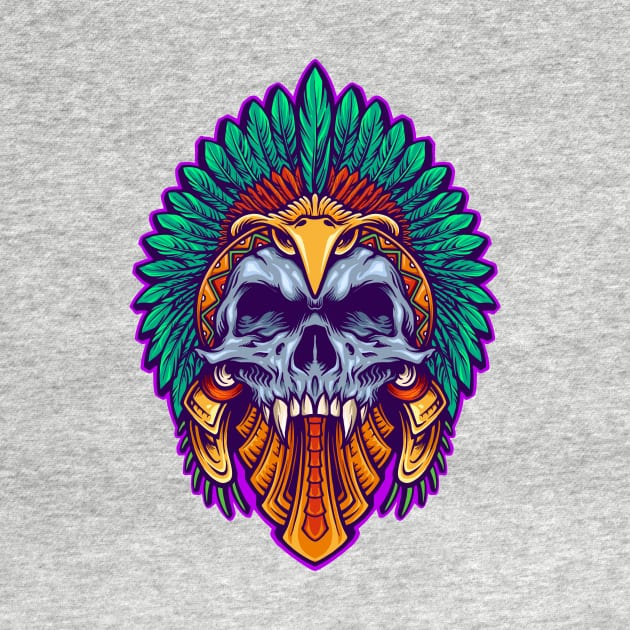 Awesome Aztec Skull by SLAG_Creative